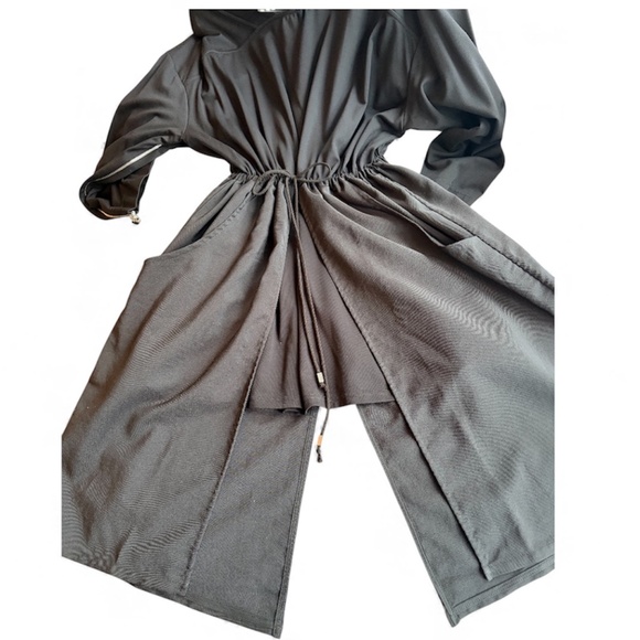 NY77 Design NWT Black Drawstring Midi Dress Size 6 (NY77 runs generous) - Picture 7 of 10